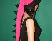 Long Pink Black Dinosaur Dragon Tail Winter Fleece Ski Snowboarding Stocking Hat
