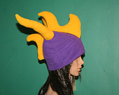 Spyro the Dragon RPG LARP  Purple Yellow Horns Fleece Hat