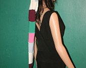 Super Long Lightweight Fall Winter Stocking Hat Striped Upcycled