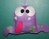 Purple Tooth Fairy Hanging Monster Cute Felt Ornament